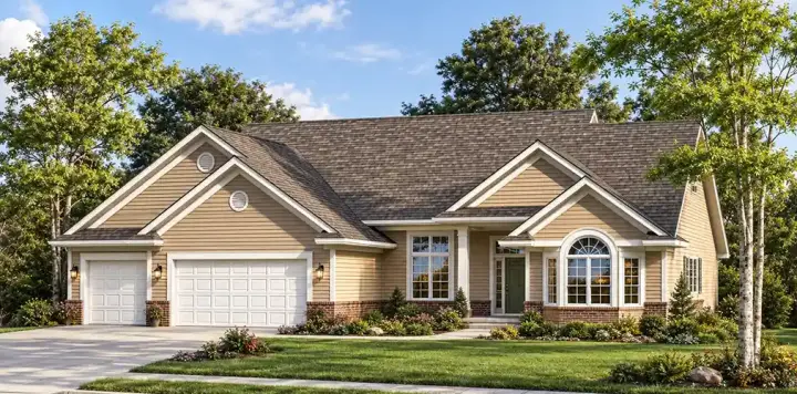 Traditional house plans 7-523 - front exterior, 2,309 sq ft, 2 bed, 2 bath house plans | Monster House Plans