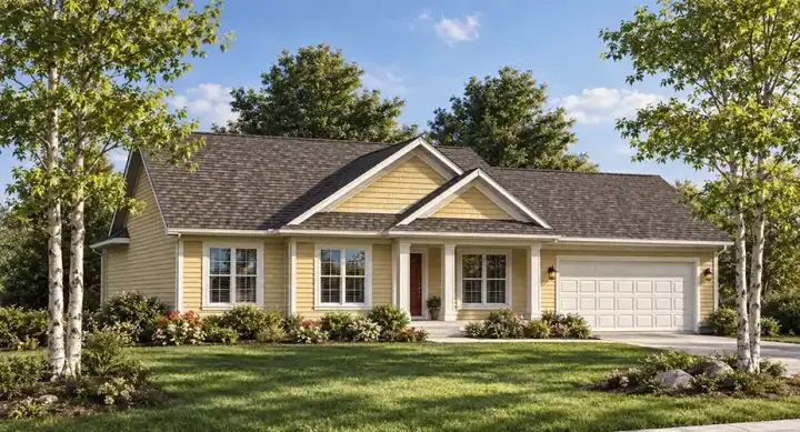 Traditional house plans 7-537 - front exterior, 1,206 sq ft, 3 bed, 2 bath house plans | Monster House Plans