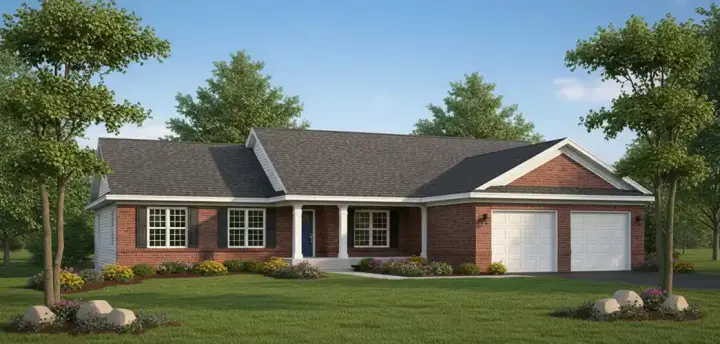 Ranch house plans 7-544 - front exterior, 3,312 sq ft, 5 bed, 3 bath house plans | Monster House Plans