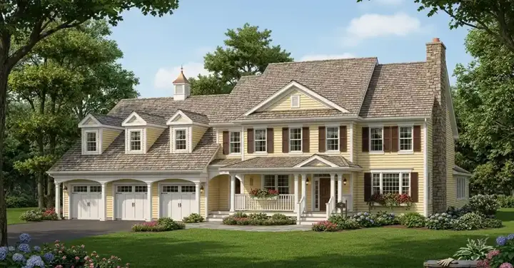 Southern Colonial house plans 7-549 - front exterior, 2,701 sq ft, 3 bed, 3 bath house plans | Monster House Plans