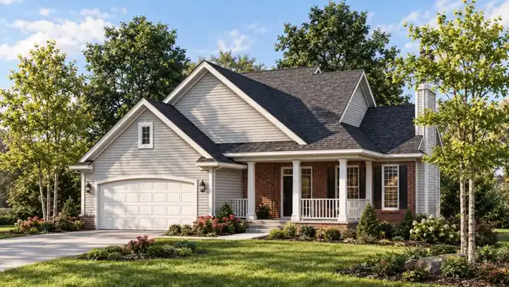 Traditional house plans 7-557 - front exterior, 1,817 sq ft, 4 bed, 3 bath house plans | Monster House Plans