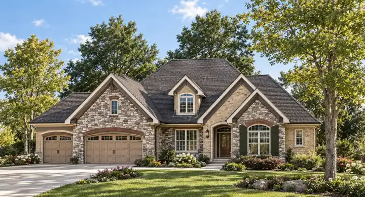 European house plans 7-559 - front exterior, 3,163 sq ft, 4 bed, 3 bath house plans | Monster House Plans