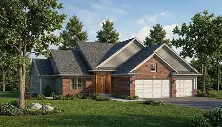Traditional house plans 7-562 - front exterior, 3,466 sq ft, 3 bed, 2 bath house plans | Monster House Plans