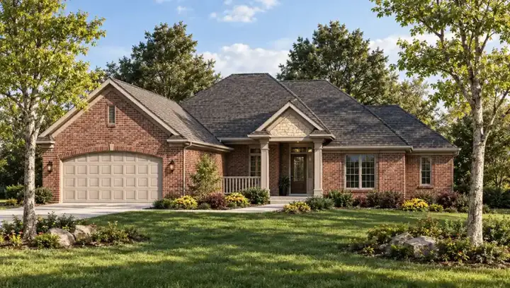 Traditional house plans 7-565 - front exterior, 1,815 sq ft, 3 bed, 2 bath house plans | Monster House Plans