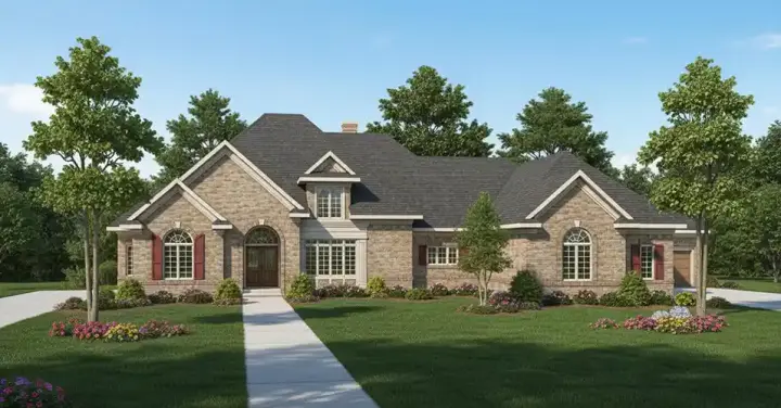 Traditional house plans 7-569 - front exterior, 4,297 sq ft, 4 bed, 2 bath house plans | Monster House Plans