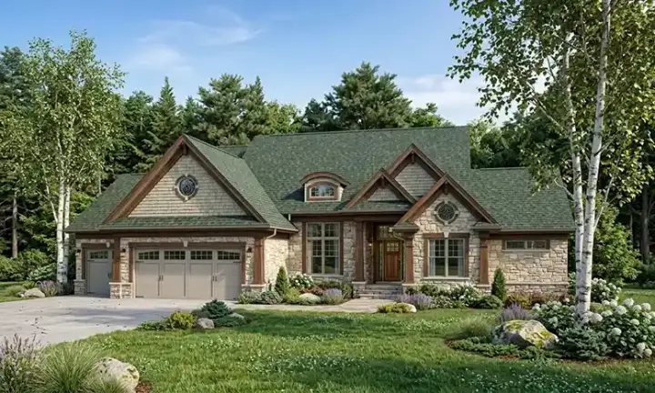 Traditional house plans 7-582 - front exterior, 2,274 sq ft, 2 bed, 2 bath house plans | Monster House Plans