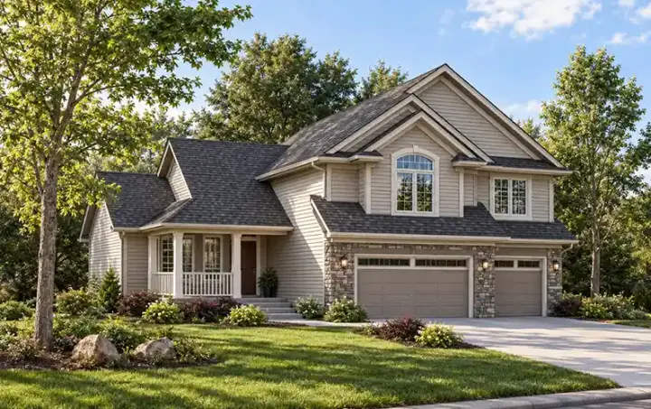 Traditional house plans 7-585 - front exterior, 2,426 sq ft, 4 bed, 2 bath house plans | Monster House Plans