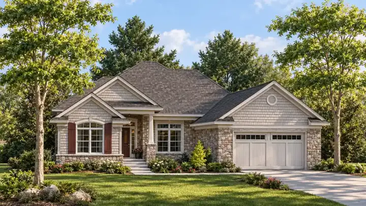 Traditional house plans 7-593 - front exterior, 2,809 sq ft, 4 bed, 3 bath house plans | Monster House Plans