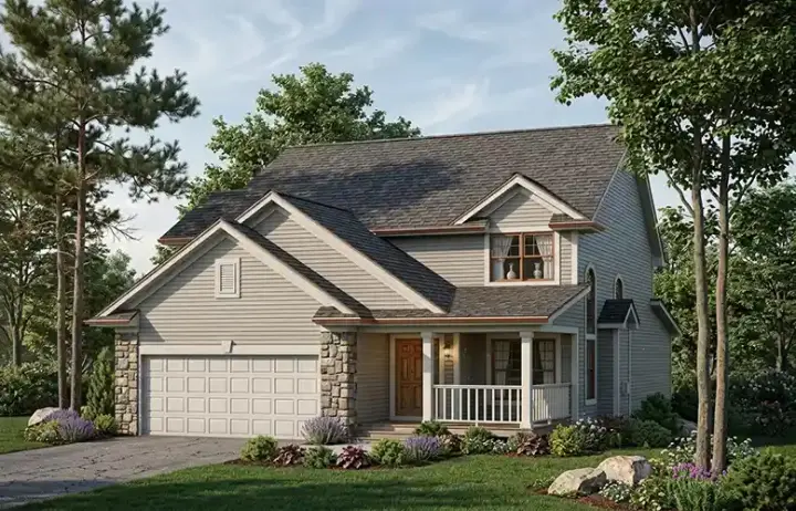 Traditional house plans 7-599 - front exterior, 2,310 sq ft, 3 bed, 2 bath house plans | Monster House Plans