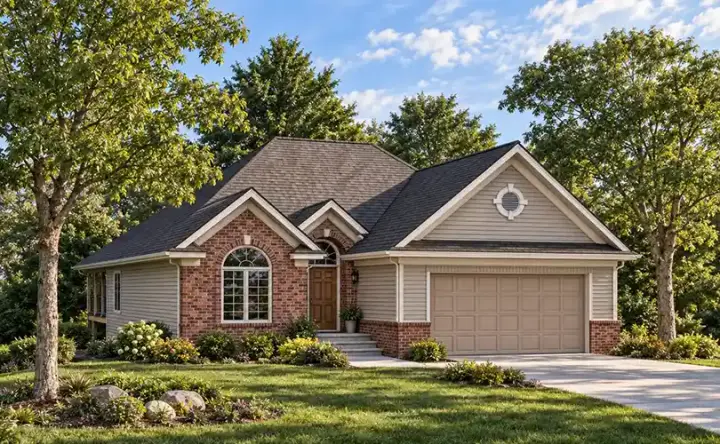 Traditional house plans 7-602 - front exterior, 2,314 sq ft, 3 bed, 3 bath house plans | Monster House Plans