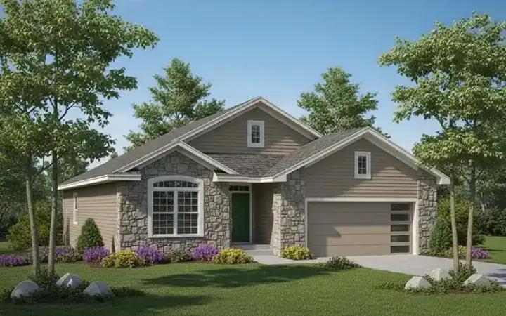 Traditional house plans 7-608 - front exterior, 1,385 sq ft, 2 bed, 2 bath house plans | Monster House Plans