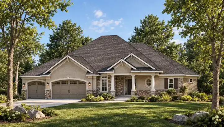 Traditional house plans 7-610 - front exterior, 1,960 sq ft, 3 bed, 2 bath house plans | Monster House Plans
