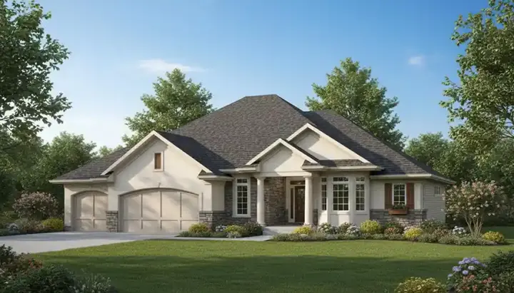 Traditional house plans 7-611 - front exterior, 3,361 sq ft, 5 bed, 3 bath house plans | Monster House Plans