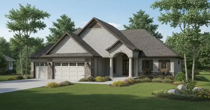 European house plans 7-613 - front exterior, 1,750 sq ft, 2 bed, 2 bath house plans | Monster House Plans