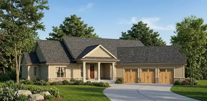Traditional house plans 7-618 - front exterior, 3,042 sq ft, 4 bed, 3 bath house plans | Monster House Plans