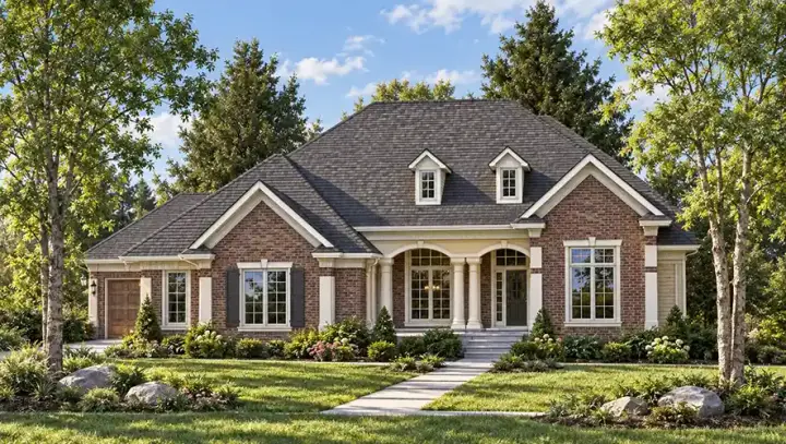 Traditional house plans 7-623 - front exterior, 2,194 sq ft, 2 bed, 2 bath house plans | Monster House Plans