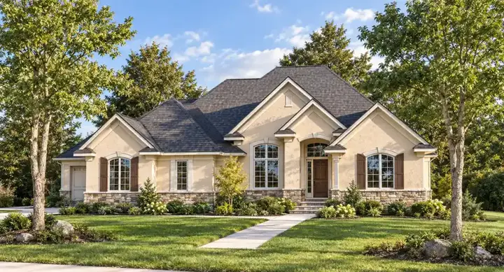 European house plans 7-629 - front exterior, 2,297 sq ft, 2 bed, 2 bath house plans | Monster House Plans