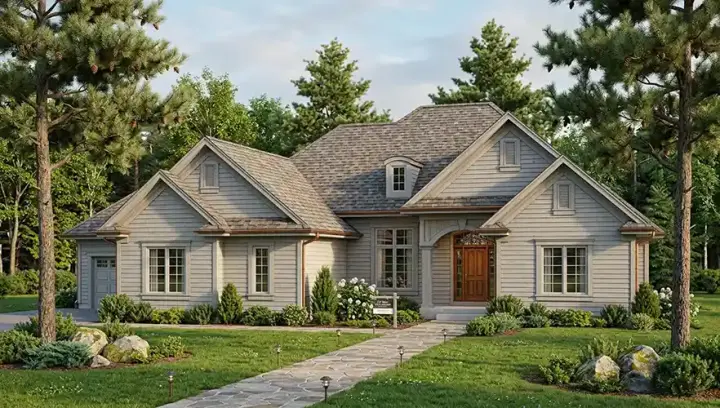 Traditional house plans 7-633 - front exterior, 2,297 sq ft, 2 bed, 2 bath house plans | Monster House Plans