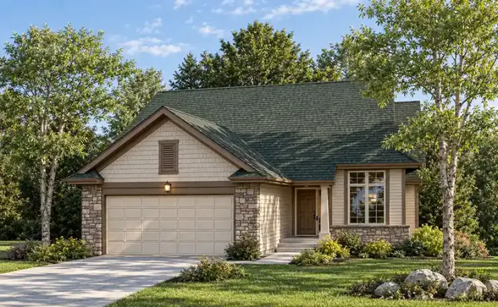 Traditional house plans 7-635 - front exterior, 1,334 sq ft, 2 bed, 2 bath house plans | Monster House Plans