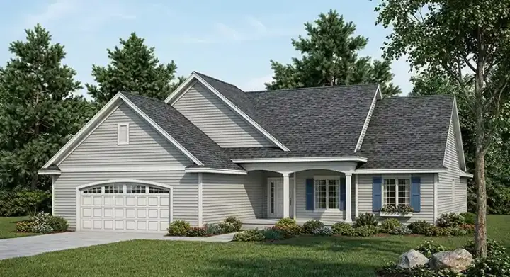 Traditional house plans 7-642 - front exterior, 1,640 sq ft, 3 bed, 2 bath house plans | Monster House Plans