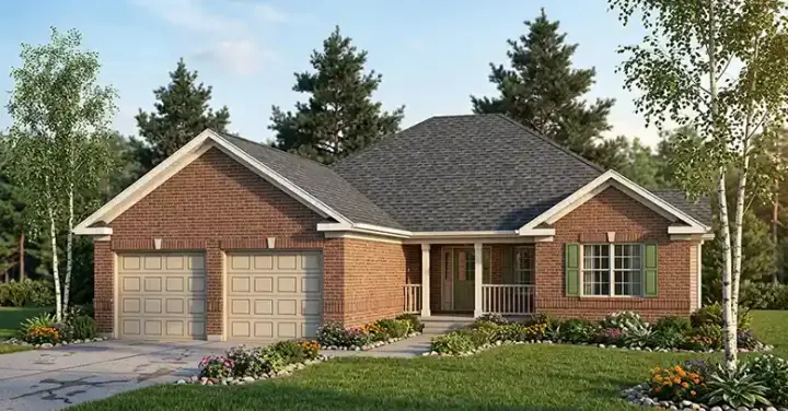 Traditional house plans 7-663 - front exterior, 1,587 sq ft, 2 bed, 2 bath house plans | Monster House Plans