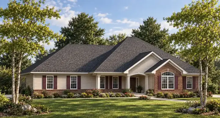 Traditional house plans 7-668 - front exterior, 2,993 sq ft, 4 bed, 3 bath house plans | Monster House Plans