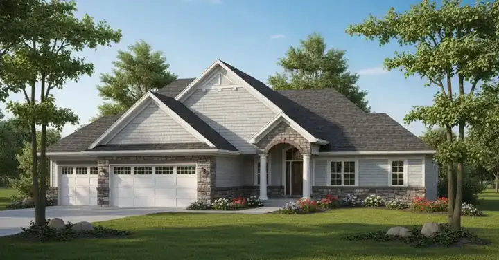 Shingle house plans 7-672 - front exterior, 1,961 sq ft, 2 bed, 2 bath house plans | Monster House Plans