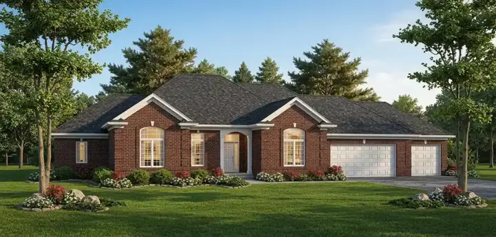 Traditional house plans 7-674 - front exterior, 2,308 sq ft, 2 bed, 2 bath house plans | Monster House Plans