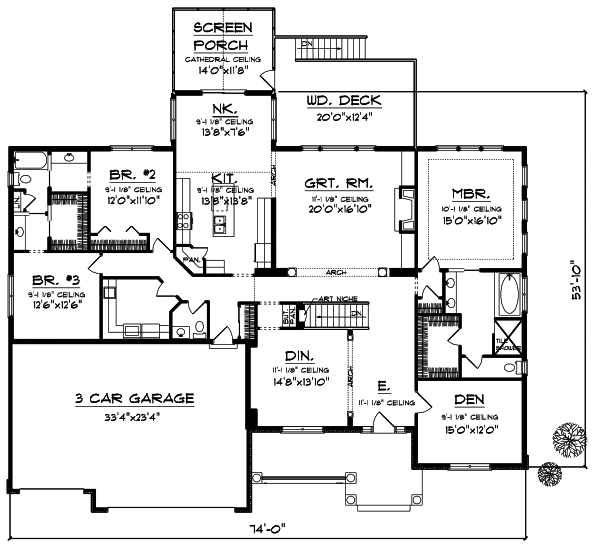 Traditional House Plan 5 Bedrooms 3 Bath 4381 Sq Ft