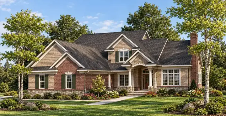Traditional house plans 7-679 - front exterior, 2,448 sq ft, 4 bed, 2 bath house plans | Monster House Plans