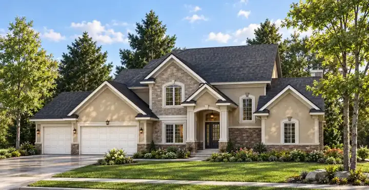 Traditional house plans 7-680 - front exterior, 2,469 sq ft, 4 bed, 2 bath house plans | Monster House Plans