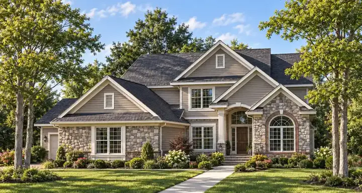 Traditional house plans 7-682 - front exterior, 2,672 sq ft, 4 bed, 2 bath house plans | Monster House Plans