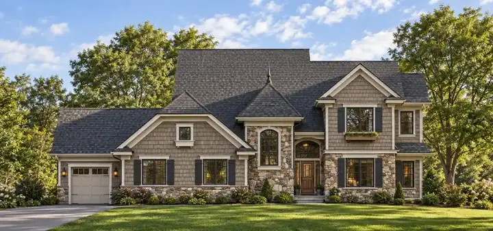 European house plans 7-683 - front exterior, 2,782 sq ft, 4 bed, 3 bath house plans | Monster House Plans