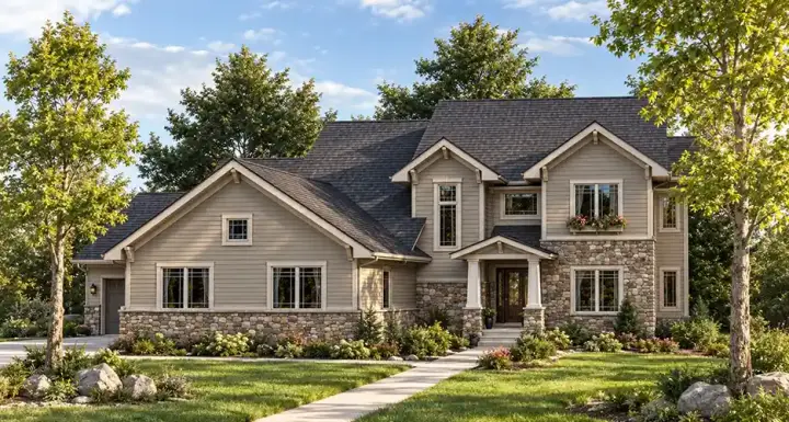 Craftsman house plans 7-686 - front exterior, 2,782 sq ft, 4 bed, 3 bath house plans | Monster House Plans