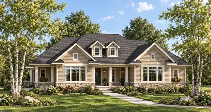Traditional house plans 7-698 - front exterior, 1,774 sq ft, 3 bed, 2 bath house plans | Monster House Plans