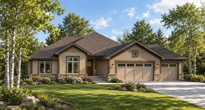 Traditional house plans 7-702 - front exterior, 1,938 sq ft, 3 bed, 2 bath house plans | Monster House Plans