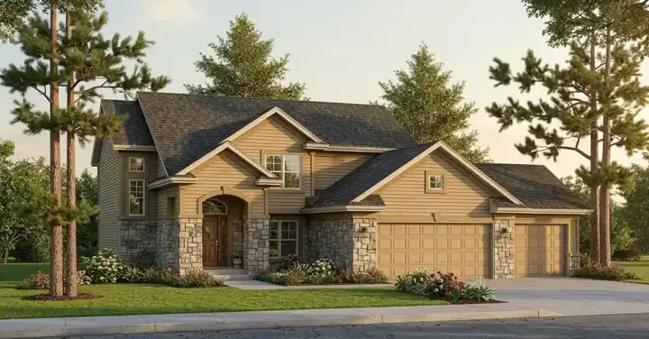 Traditional house plans 7-703 - front exterior, 2,100 sq ft, 4 bed, 2 bath house plans | Monster House Plans