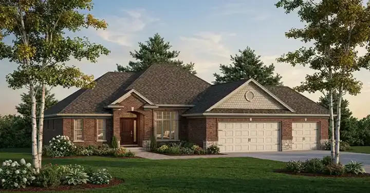 Traditional house plans 7-708 - front exterior, 2,754 sq ft, 3 bed, 3 bath house plans | Monster House Plans