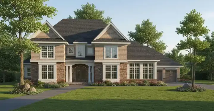 Traditional house plans 7-714 - front exterior, 3,491 sq ft, 3 bed, 3 bath house plans | Monster House Plans