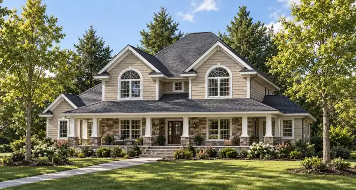 Country house plans 7-715 - front exterior, 3,563 sq ft, 3 bed, 3 bath house plans | Monster House Plans