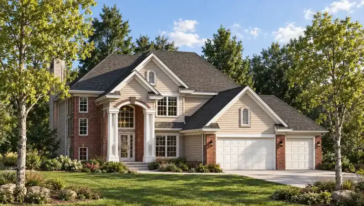Traditional house plans 7-723 - front exterior, 2,107 sq ft, 4 bed, 2 bath house plans | Monster House Plans