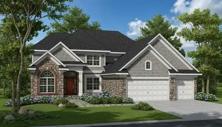 European house plans 7-724 - front exterior, 2,421 sq ft, 4 bed, 2 bath house plans | Monster House Plans