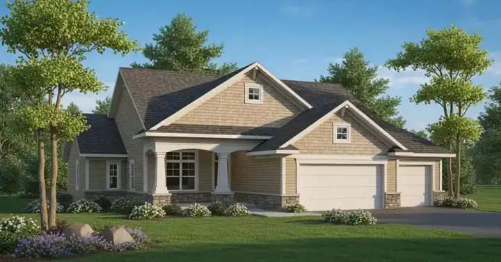 Craftsman house plans 7-727 - front exterior, 2,084 sq ft, 3 bed, 2 bath house plans | Monster House Plans
