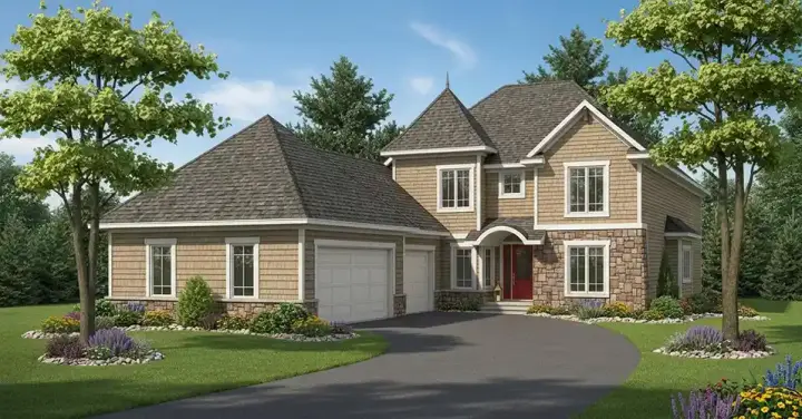 European house plans 7-730 - front exterior, 2,682 sq ft, 4 bed, 3 bath house plans | Monster House Plans