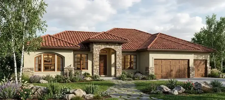 Mediterranean house plans 7-737 - front exterior, 3,006 sq ft, 3 bed, 3 bath house plans | Monster House Plans