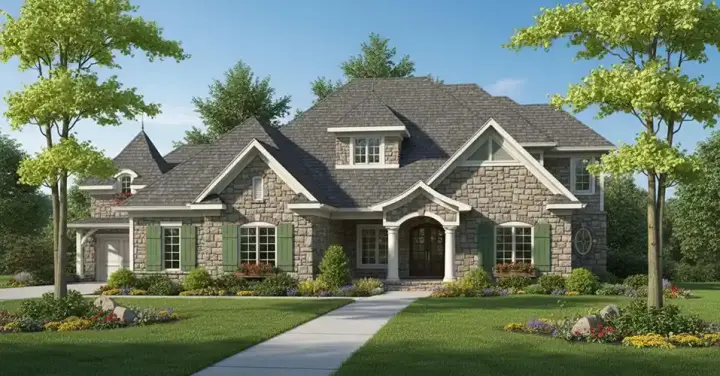 French Country house plans 7-738 - front exterior, 2,781 sq ft, 3 bed, 2 bath house plans | Monster House Plans