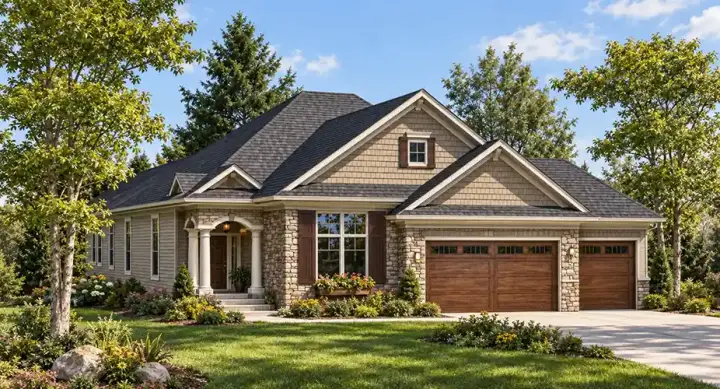 Traditional house plans 7-740 - front exterior, 1,822 sq ft, 2 bed, 2 bath house plans | Monster House Plans