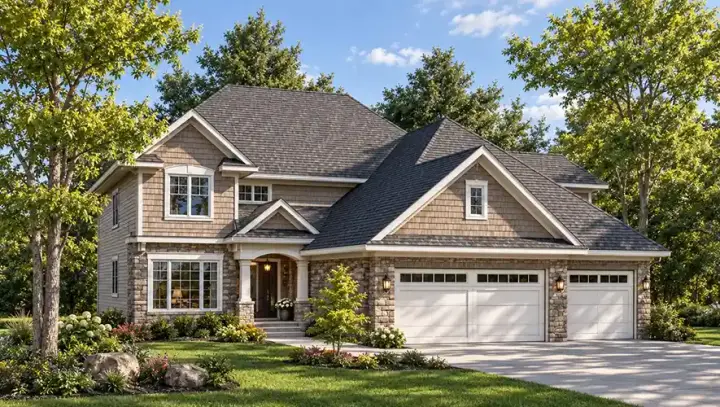 European house plans 7-742 - front exterior, 2,704 sq ft, 4 bed, 3 bath house plans | Monster House Plans
