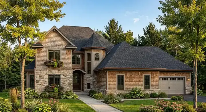 European house plans 7-752 - front exterior, 2,656 sq ft, 3 bed, 2 bath house plans | Monster House Plans