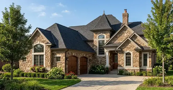 European house plans 7-754 - front exterior, 3,206 sq ft, 4 bed, 3 bath house plans | Monster House Plans